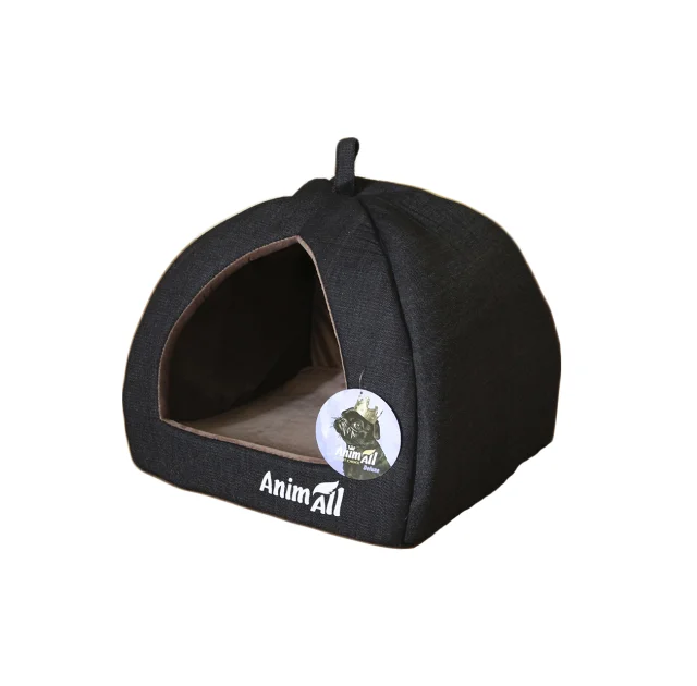 Домик AnimAll Piter M для собак, серый, 41×41×32 см