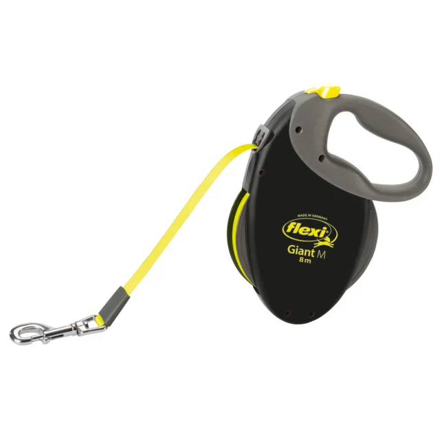 Поводок-рулетка Flexi Neon Giant M для собак до 25 кг, 8 м, лента, черная