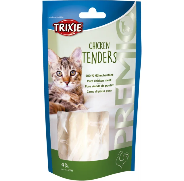 Лакомство Trixie Premio Chicken Tenders отварное куриное филе, для кошек, 70 г