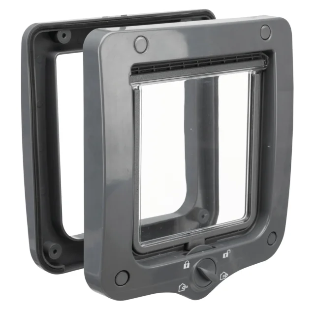 Дверца Trixie 4-Way Flap Door для кошек, пластик, бесшумные, серый, 20×22 см