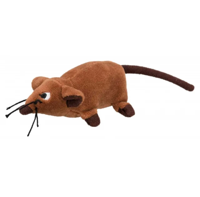 Игрушка Trixie крыса плюшевая, для кошек, 10 см