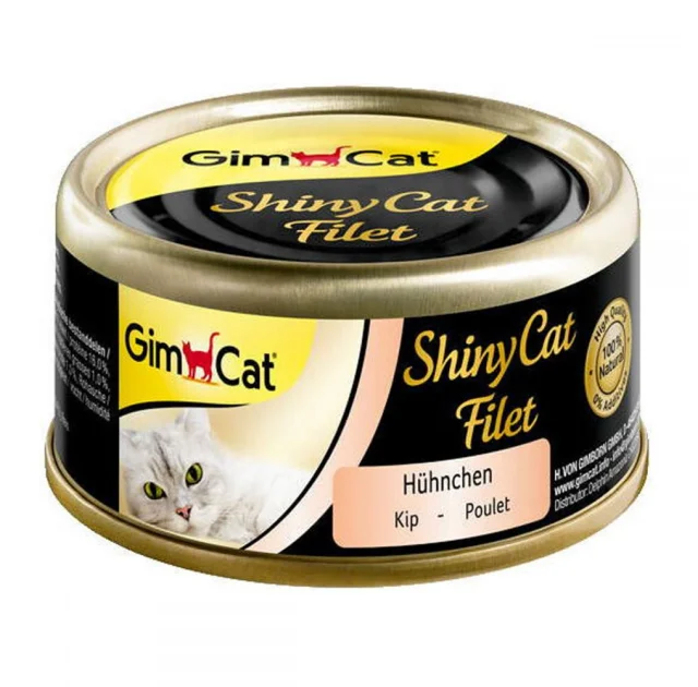 Влажный корм GimCat Shiny Cat Filet для кошек, с кусочками куриного филе, 70 г
