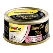 Вологий корм GimCat Shiny Cat Filet для котів, з куркою та креветками, 70 г