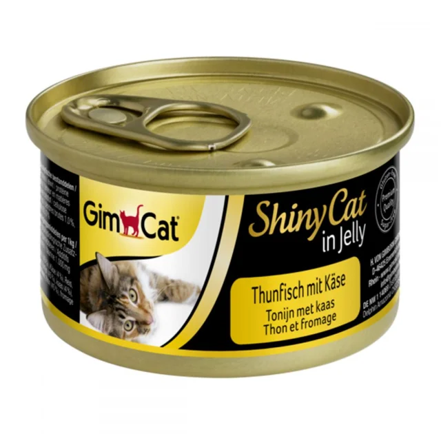 Влажный корм GimCat Shiny Cat для кошек, с тунцом и сыром, 70 г