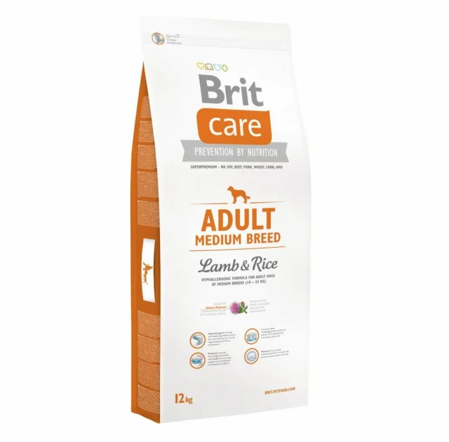 Сухий корм Brit Care Adult Medium Breed Lamb & Rice, для собак від 10 до 25 кг, з ягням і рисом, 12 кг