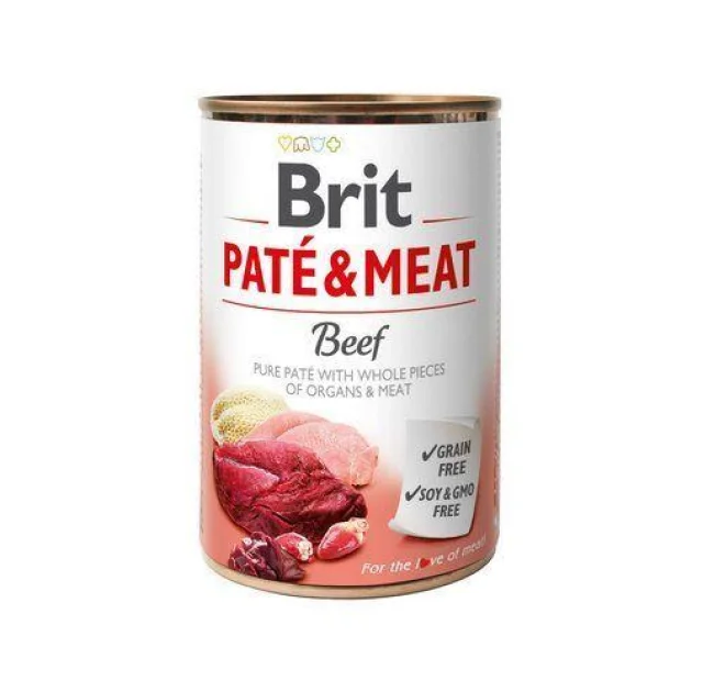 Консерви Brit Paté & Meat Dog, для собак, з яловичиною, 400 г