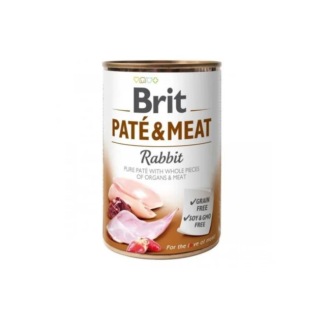 Консерви Brit Paté & Meat Dog, для собак, з кроликом, 400 г