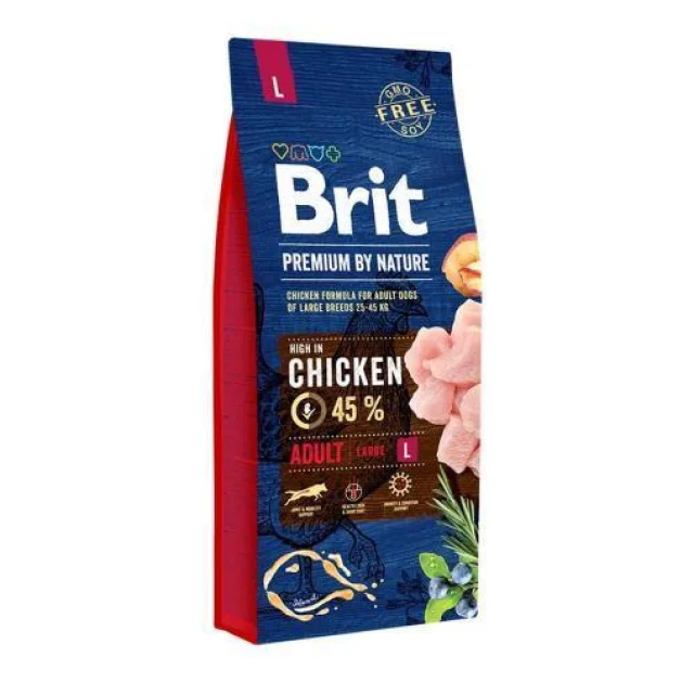 Сухой корм Brit Premium Dog Adult L, для собак крупных пород, 15 кг