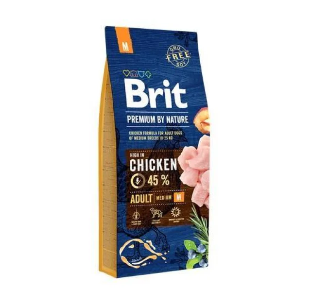 Сухий корм Brit Premium Dog Adult M, для собак середніх порід, 15 кг