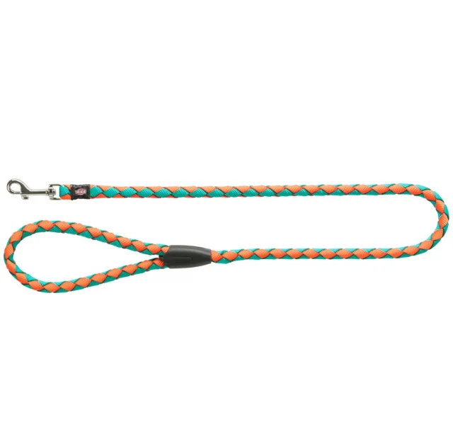 Повідець-перестібка Trixie Cavo Adjustable Lead для собак, плетений, круглий, розмір S-M, 2 м/12 мм, папайя/океан