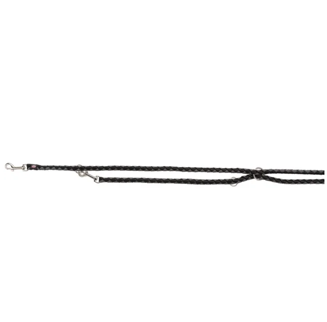 Повідець-перестібка Trixie Cavo Adjustable Lead для собак, плетений, круглий, розмір L-XL, 2 м/18 мм, чорний/графіт