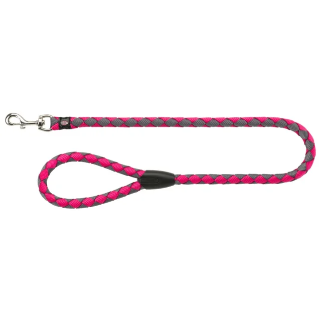 Повідець Trixie Cavo Lead для собак, плетений, круглий, розмір L-XL, 1 м/18 мм, фуксія/графіт
