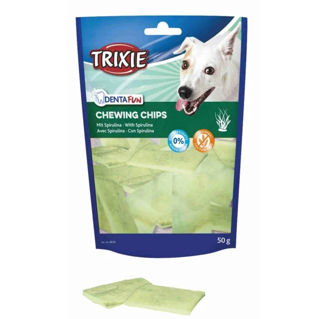 Лакомство Trixie DentaFun KauChips Light для собак, чипсы со спирулиной, 50 г