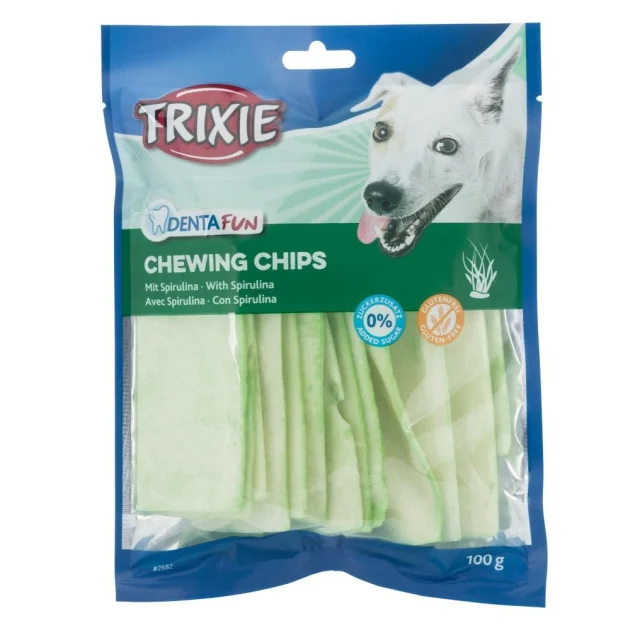 Лакомство Trixie DentaFun KauChips Light для собак, чипсы со спирулиной, 100 г
