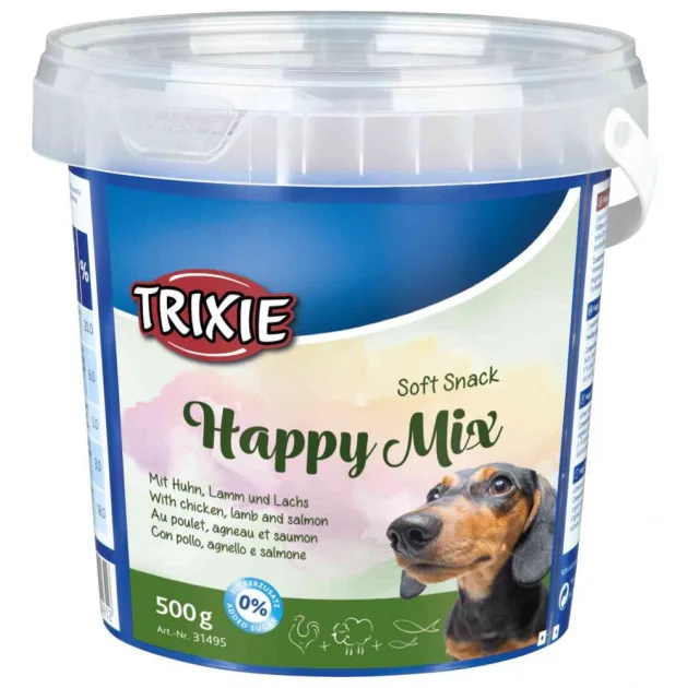 Смесь лакомств Trixie HappyMix для собак, микс, ягнёнок, лосось и курица, 500 г