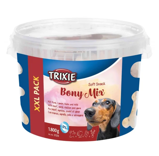 Смесь лакомств Trixie - Bony Mix микс говядина, ягнёнок, курица и дичь, для собак, 1800 г