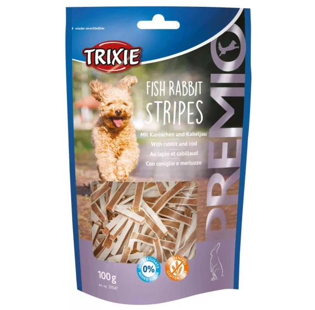 Съедобные палочки Trixie Fish Rabbit Stripes для собак, кролик и треска, 100 г