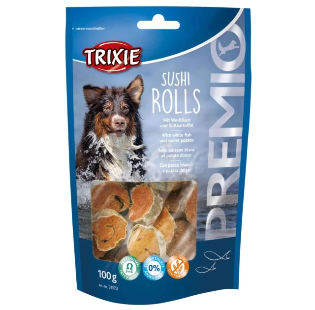 Лакомство Trixie - Sushi Rolls рыба, для собак, 100 г