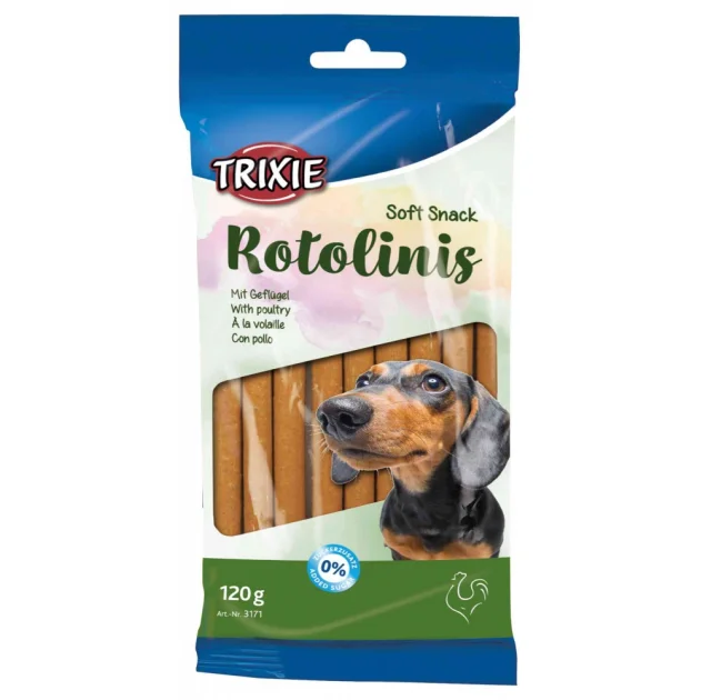 Крученые палочки Trixie Rotolinis для собак, птица, 12 см, 120 г, 12 шт