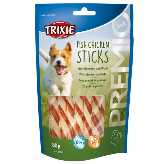 Лакомство Trixie Fish Chicken Sticks для собак, курица с рыбой, 80 г