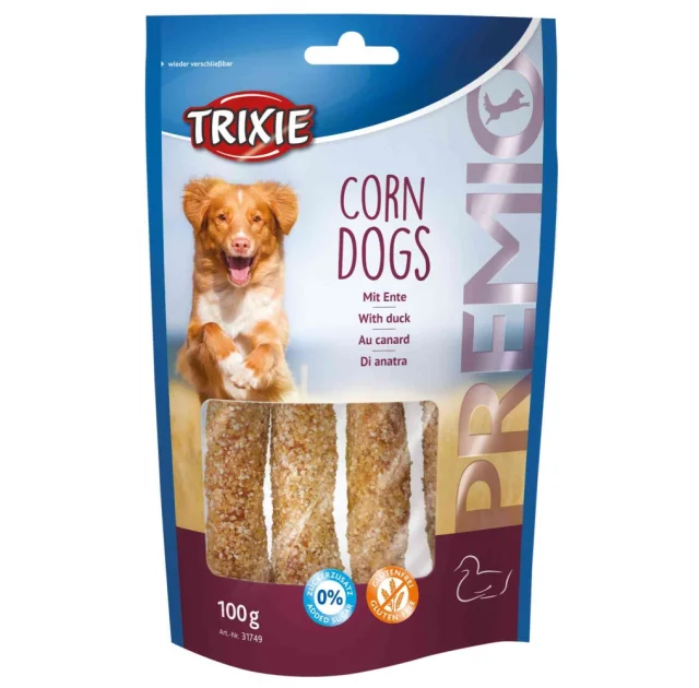 Лакомство Trixie Corn Dogs для собак, утка, 100 г, 4 шт