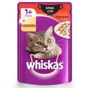 Влажный корм Whiskas крем-суп для котов, с говядиной, 85 г