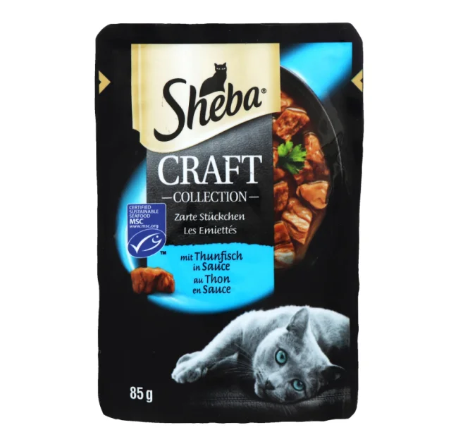 Влажный корм Sheba для кошек, с тунцом в соусе, 85 г