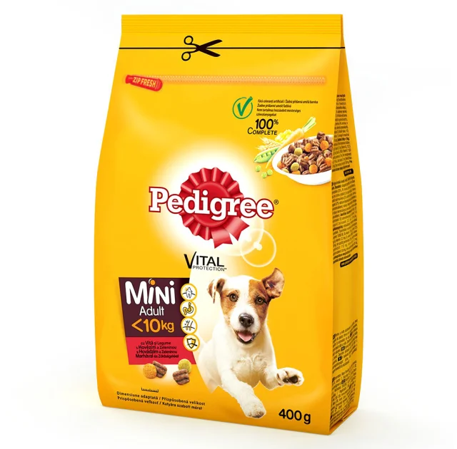 Сухой корм Pedigree для собак малых пород, с говядиной и овощами, 400 г