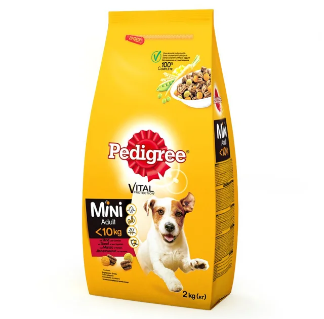 Сухой корм Pedigree для собак малых пород, с говядиной и овощами, 2 кг
