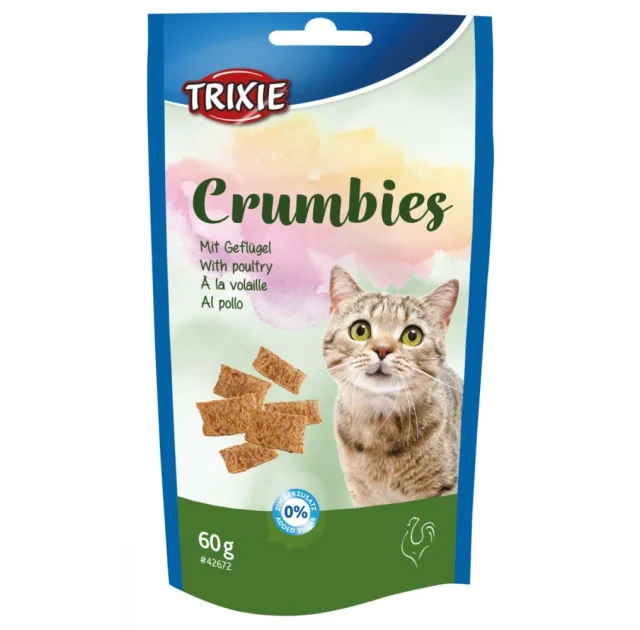 Лакомство Trixie Crumbies для кошек, птица, с добавлением таурина, 60 г