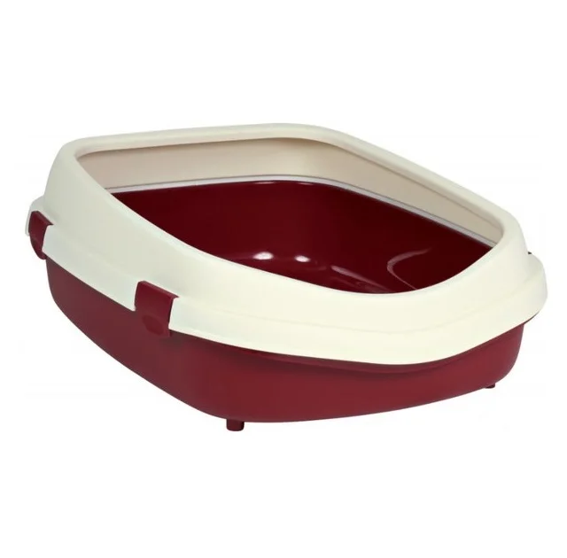 Туалет с рамкой Trixie Primo XXL, для кошек, 56×25×71 см, красный/кремовый