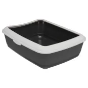 Туалет с рамкой Trixie Classic, для кошек, 47×37×15 см, светло-серый