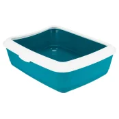 Туалет с рамкой Trixie Classic, для кошек, 37×15×47 см, бирюза/белый