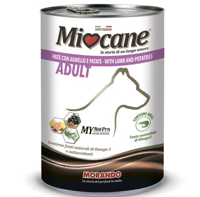 Консерва Morando MioCane Lamb & Potatoes для собак, с ягнёнком и картофелем, 400 г