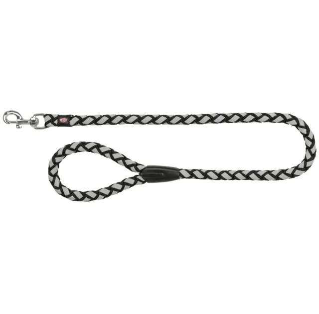 Поводок Trixie Cavo Reflect Lead для собак, светоотражающий, плетёный, размер L-XL, 1 м/18 мм, чёрный