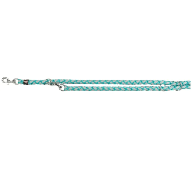 Поводок-перестёжка Trixie Cavo Reflect Adjustable Lead для собак, светоотражающий, размер L-XL, 2 м/18 мм, океан