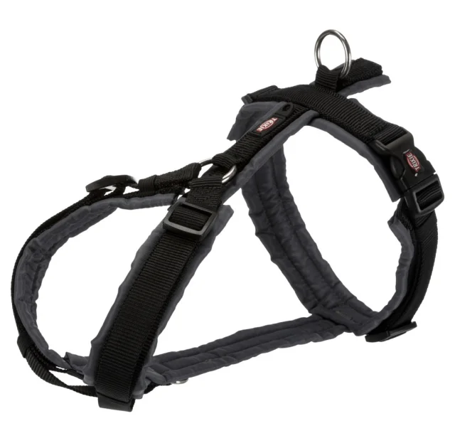Шлея Trixie Premium Trekking Harness для собак, 70-85 см, 25 мм, размер L, черный-графит