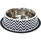 Миска Croci Twiggy Stripes для котів і собак, нержавіюча, орнамент, 700 мл, 21 см