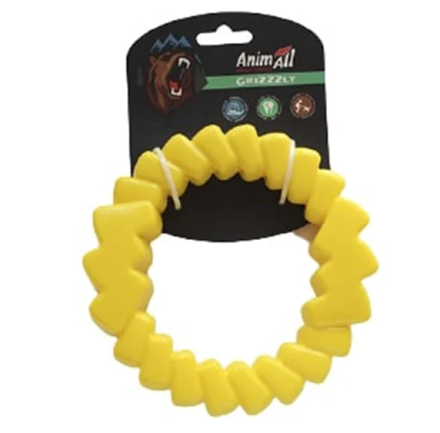 Игрушка AnimAll GrizZzly для собак, кольцо мотивационное, оранжевое, 16.5 см