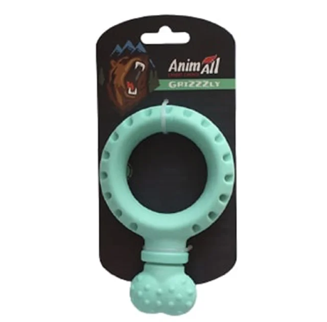 Игрушка AnimAll GrizZzly для собак, сережка, зеленая, 17.4×6.5 см