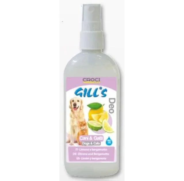 Туалетная вода Croci Gill's Lemon & Bergamot для котов и собак, с ароматом лимона и бергамота, 150 мл