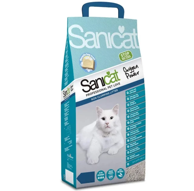 Впитывающий наполнитель Sanicat Clean Oxygen для кошачьего туалета, с активным кислородом, 2 л