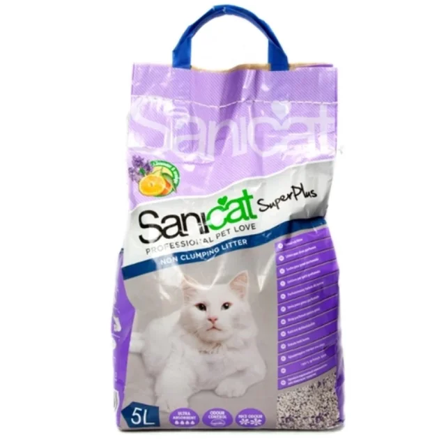 Комкующийся наполнитель Sanicat SuperPlus для кошачьих туалетов, с ароматом апельсина и лаванды, 2 л
