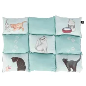 Лежак Trixie Patchwork для котів, з принтом, берюзовий, 70×55 см