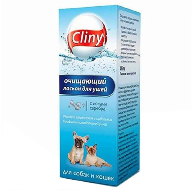 Очищающий лосьон Cliny для ушей кошек и собак, 50 мл