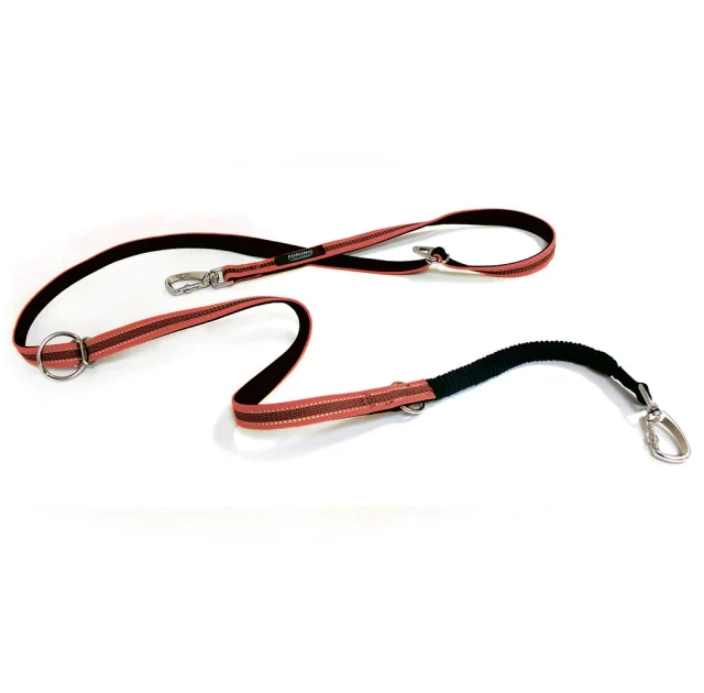 Повідець Croci Hiking AntiShock для дресирування собак, нейлон, червоний, 2.5×200 см