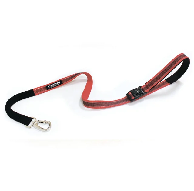 Поводок Croci Hiking AntiShock для собак, регулируемый, нейлон, красный, 4×38-50 см