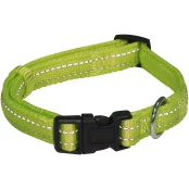 Ошейник Croci Soft Reflective для собак, светоотражающий, нейлон, зеленый, 35-55×2 см