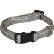 Ошейник Croci Soft Reflective для собак, светоотражающий, нейлон, серый, 40-65×2.5 см