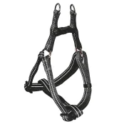 Шлея Croci Soft Reflective для собак, світловідбиваючі, нейлон, чорна, 25-40×1 см